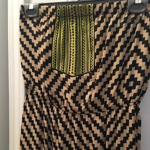 Aztec strapless maxi dress size small